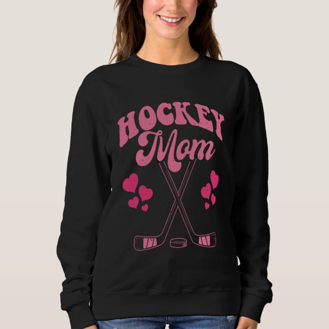 Hockey Mom Frisbee Retro Vintage 70's 80's Sweatshirt (Front)