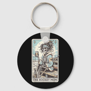 Hockey Mom Funny Skeleton Card Keychain