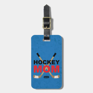 Hockey Mom Hockey Sticks Red Luggage Tag