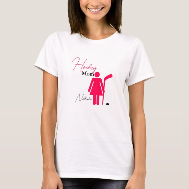 Hockey Mom Hot Pink T-Shirt (Front)