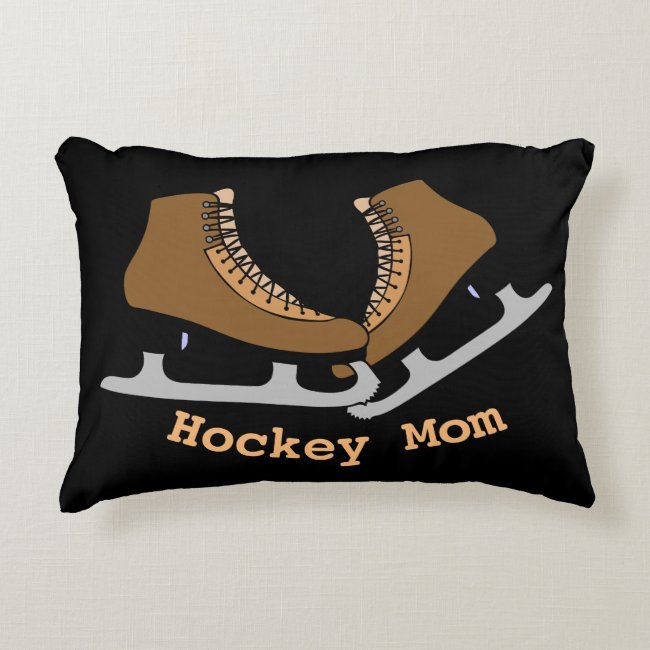 Hockey Mom Ice Skates Sports Accent Pillow