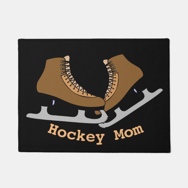 Hockey Mom Ice Skates Sports Door Mat