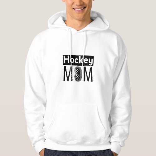 Hockey Mom in White and Black Hoodie