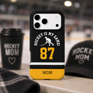 Hockey Mom Jersey Number Design iPhone 17 Pro Max Case