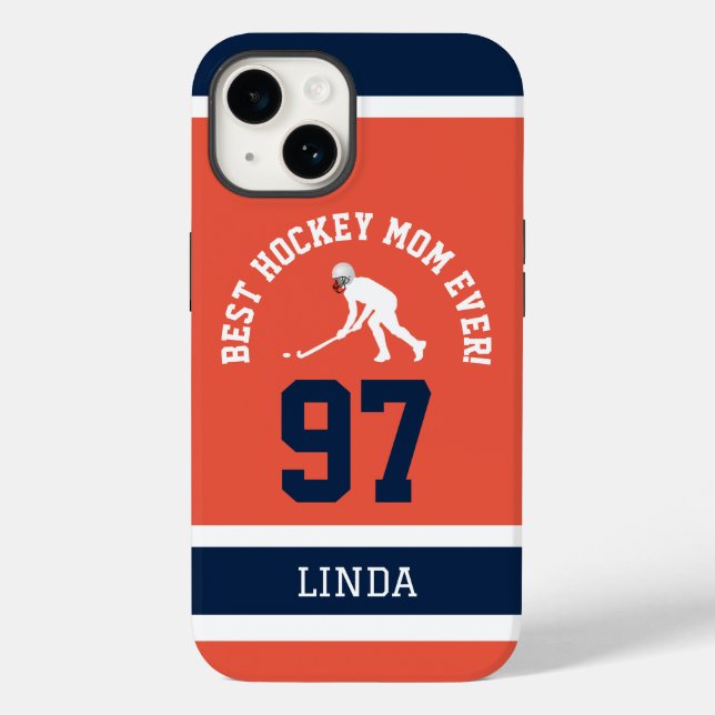 Hockey Mom Jersey Number Phone Case (Back)