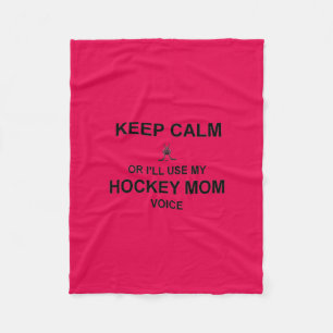 Hockey Mom- Keep Calm Fleece Blanket