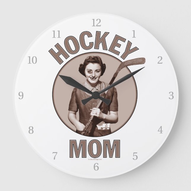 Hockey Mom Large Clock (Front)