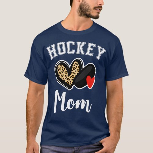 Hockey Mom Leopard Heart Long Sleeve  T_Shirt