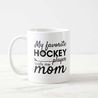 Hockey mom mug favorite player black