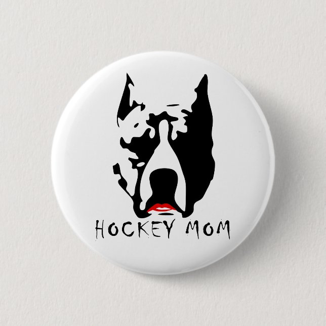 Hockey Mom Pinback Button (Front)