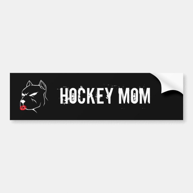 Hockey Mom Pitbull Bumper Sticker (Front)