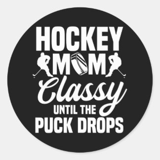 Hockey Mom Player Team Sport Mother's Day Field Classic Round Sticker