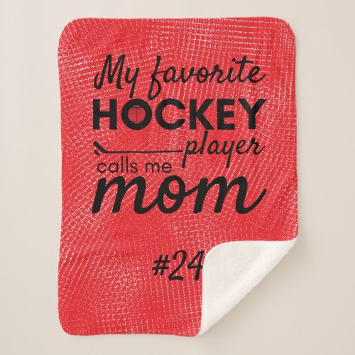 Hockey mom rink gear blanket favorite player red