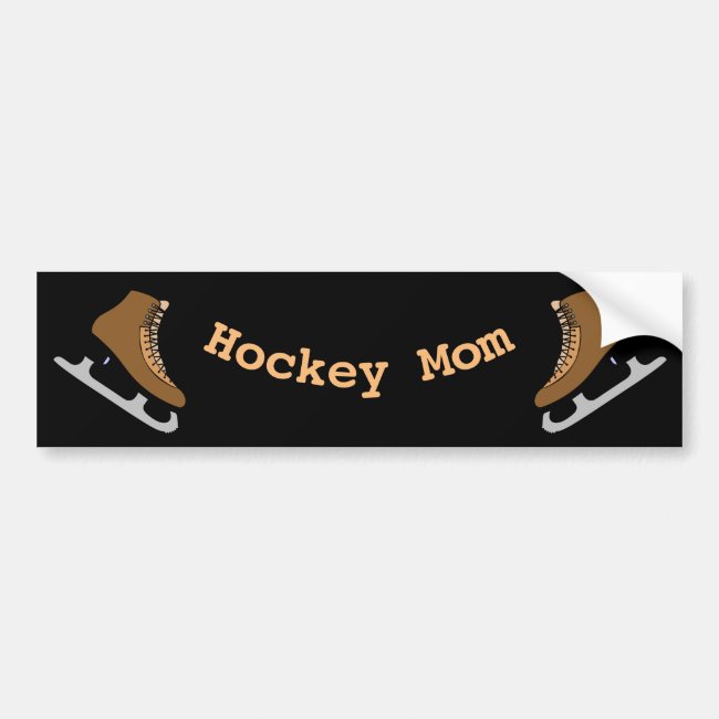 Hockey Mom Sports Ice Skates Bumper Sticker
