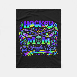 Hockey Mom The Struggle Is Real Ice Sports Team Fleece Blanket