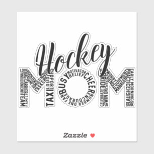 Hockey Mom Word Art Sticker