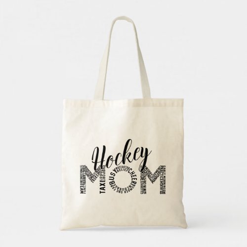 Hockey Mom Word Art Tote Bag