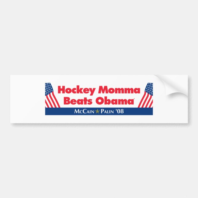 Hockey Momma Beats Obama Bumper Sticker (Front)