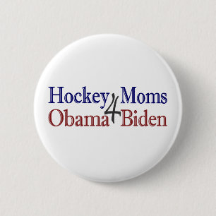 Hockey Moms 4 Obama Biden Pinback Button