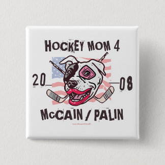 Hockey Moms Pit Bull Lipstick Button