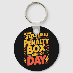 Hockey Mood_ Penalty Box Kind Of Day Funny Quote Keychain