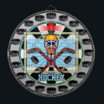 Hockey Multi-Target 20 Shots Dartboard<br><div class="desc">A fun hockey themed dartboard. Features hockey goalie central with goal siren,  bold text,  and multiple targets. Also has 20 puck perimeter for small added targets for more challenges. Perfect for traditional dart games,  new ones of your own,  or as a cool statement art piece. Enjoy!</div>