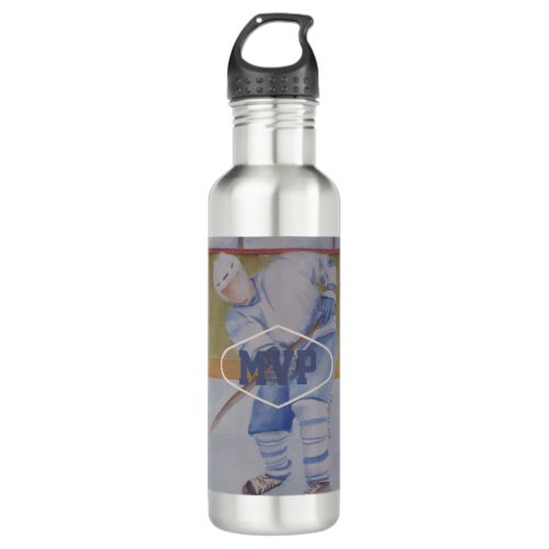 HOCKEY MVP MONOGRAM STAINLESS STEEL WATER BOTTLE