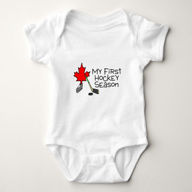 Hockey My First Hockey Season (Canada) Baby Bodysuit (Front)
