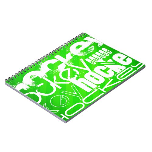 Hockey Neon Green Stripes Notebook
