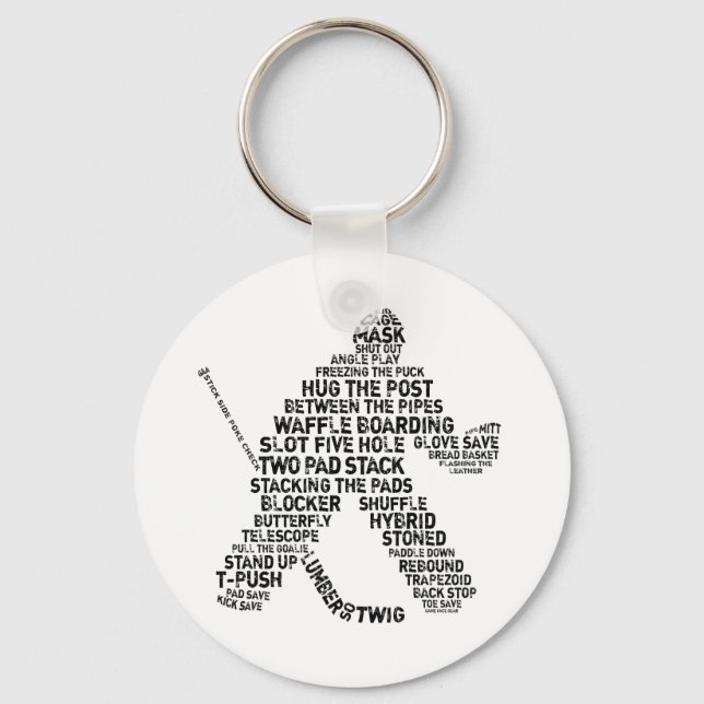 Hockey Netminder Keychain (Front)
