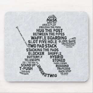 Hockey Netminder Word Art Mousemat Mouse Pad