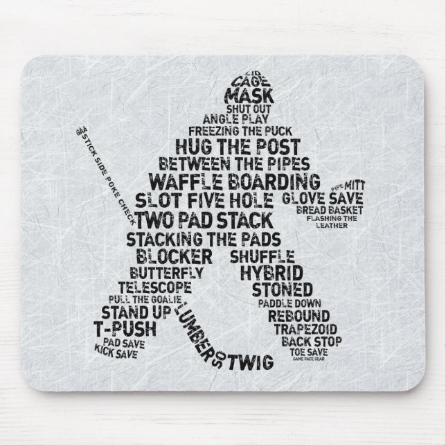 Hockey Netminder Word Art Mousemat Mouse Pad (Front)