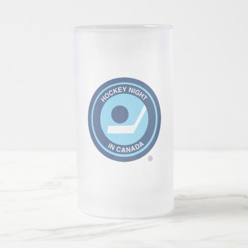 Hockey Night in Canada Retro Logo Frosted Glass Beer Mug