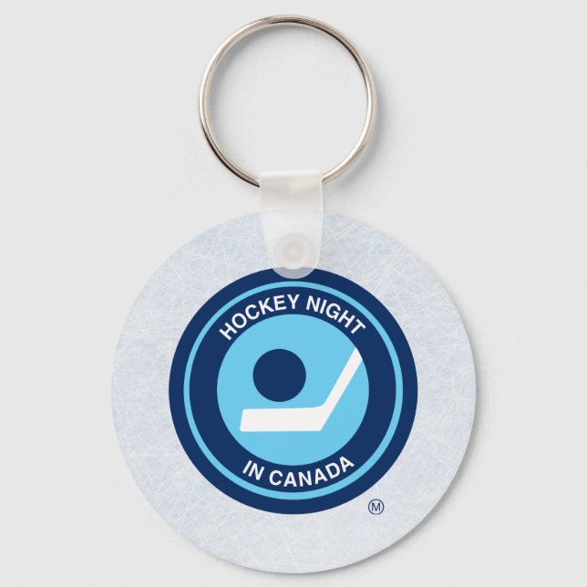Hockey Night Retro Keychain (Front)
