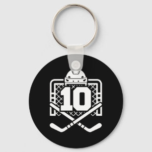 Hockey Number 10 Jersey Funny Hockey Player Game D Keychain