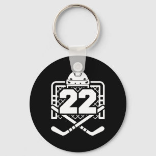 Hockey Number 22 Jersey Funny Hockey Player Game D Keychain