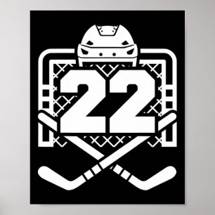 Hockey Number 22 Jersey Funny Hockey Player Game D Poster