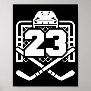 Hockey Number 23 Jersey Funny Hockey Player Game D Poster
