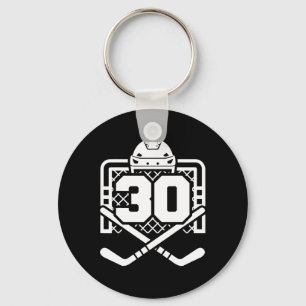 Hockey Number 30 Jersey Funny Hockey Player Game D Keychain