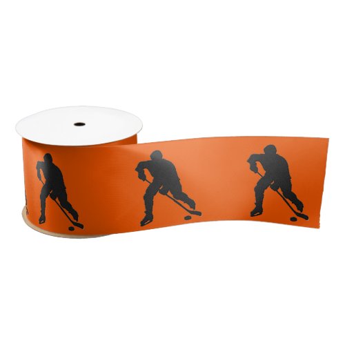 Hockey Orange Satin Ribbon