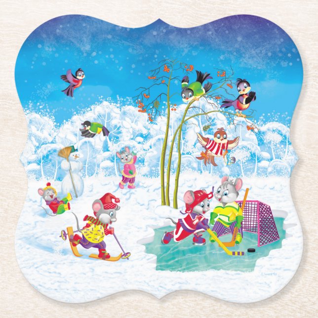 hockey paper coaster (Front)