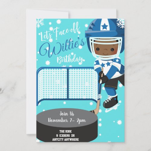 Hockey Party Birthday Invitation Card