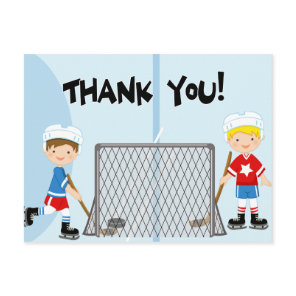 Hockey Party Sports Birthday Thank You Postcard