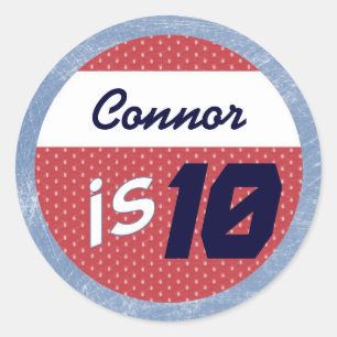 Hockey Party Sticker - Name/Age Sticker