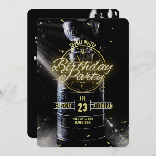 Hockey Party Themed Invitation Customizeable