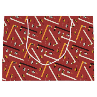 Hockey Pattern Large Gift Bag
