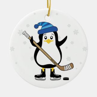 Hockey Penguin Christmas Ornament