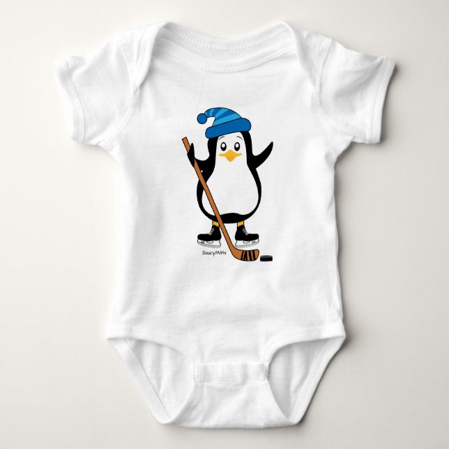Hockey Penguin Infant Romper (Front)