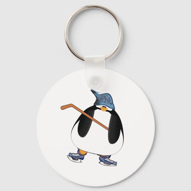 Hockey Penguin Keychain (Front)