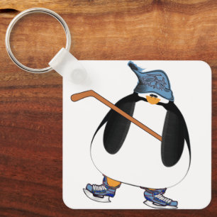 Hockey Penguin Keychain